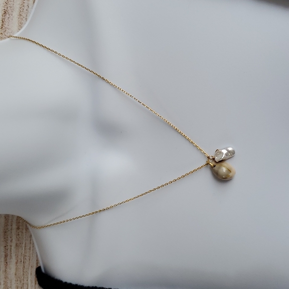 Madewell Cowrie Shell & Fresh Water Pearl Necklace